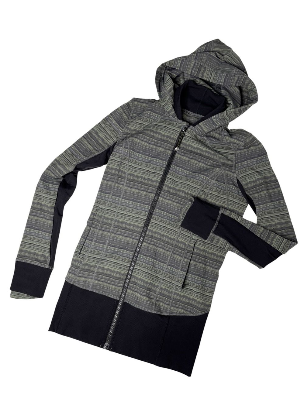 LULULEMON Daily Practice Jacket in Space Dye Dark Slate / Fatigue Green Size 6